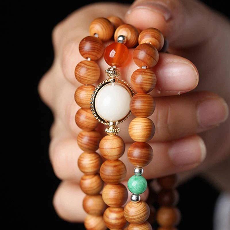 Buddha Stones Tibetan Rosewood Mala Healing Necklace Bracelet