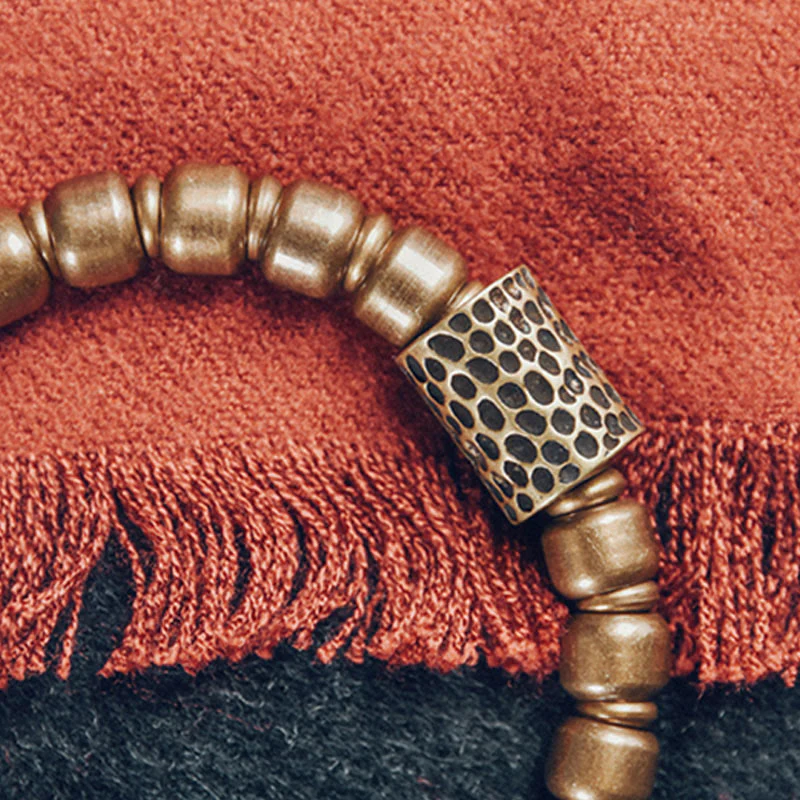 Buddha Stones Tibetan Red Agate Green Agate Copper Confidence Fortune Bracelet