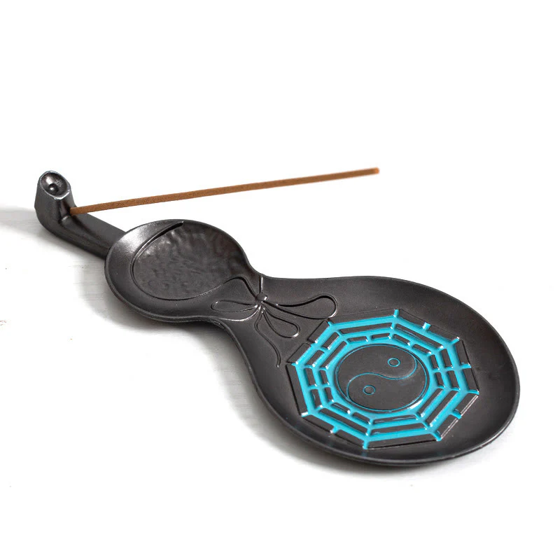 Buddha Stones Gourd Yin Yang Bagua Copper Blessing Incense Burner Decoration