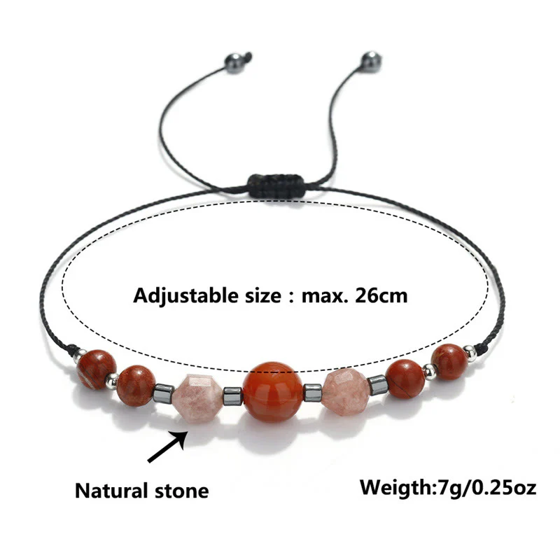 Buddha Stones Believe You Can Carnelian Red Jasper Hematite Sun Stone Positive Bracelet