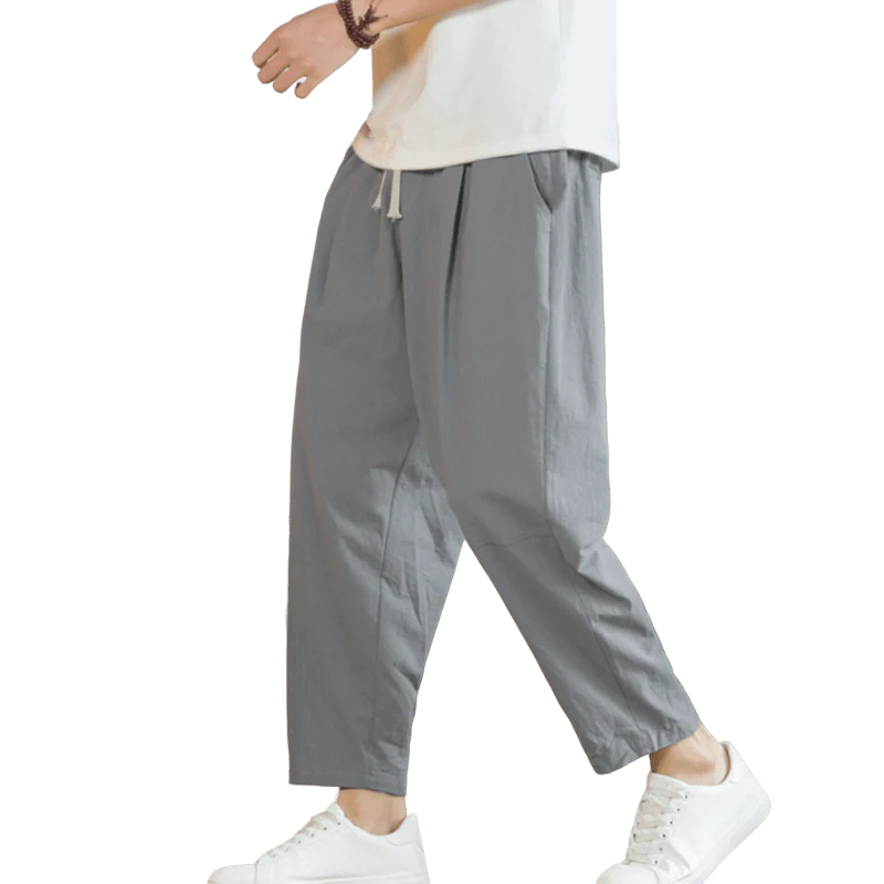 Buddha Stones Summer Men's Cotton Pants With Pockets