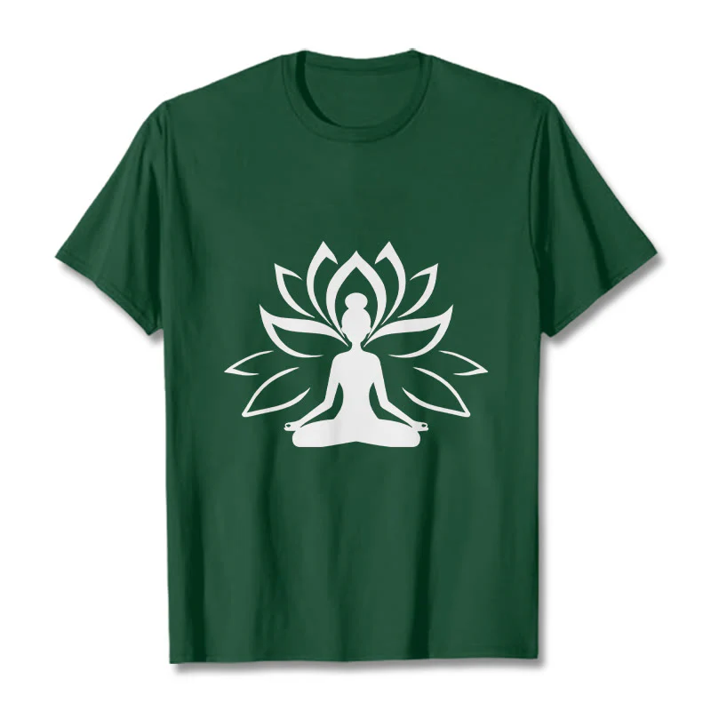 Buddha Stones Lotus Meditating Person Tee T-shirt
