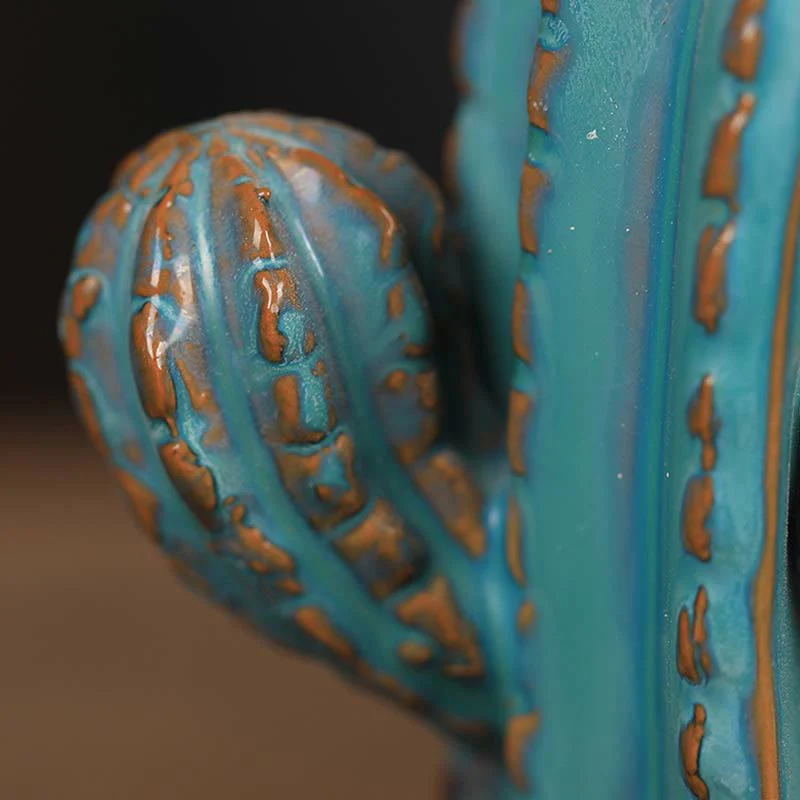 Buddha Stones Cactus Ceramic Healing Backflow Smoke Fountain Incense Burner