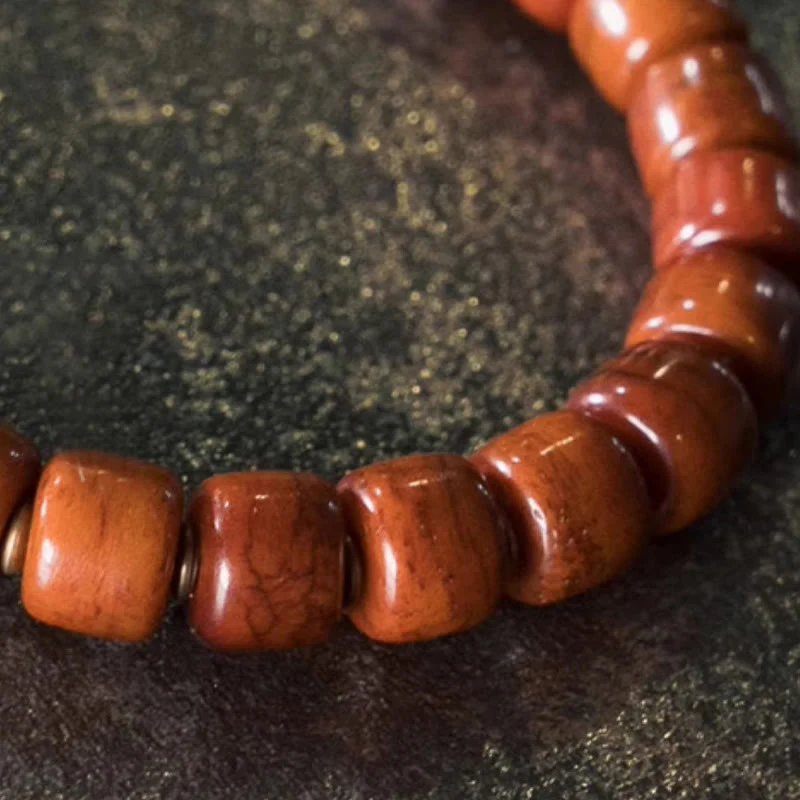 Buddha Stones Bone Beads Copper Cone Pendant Strength Bracelet