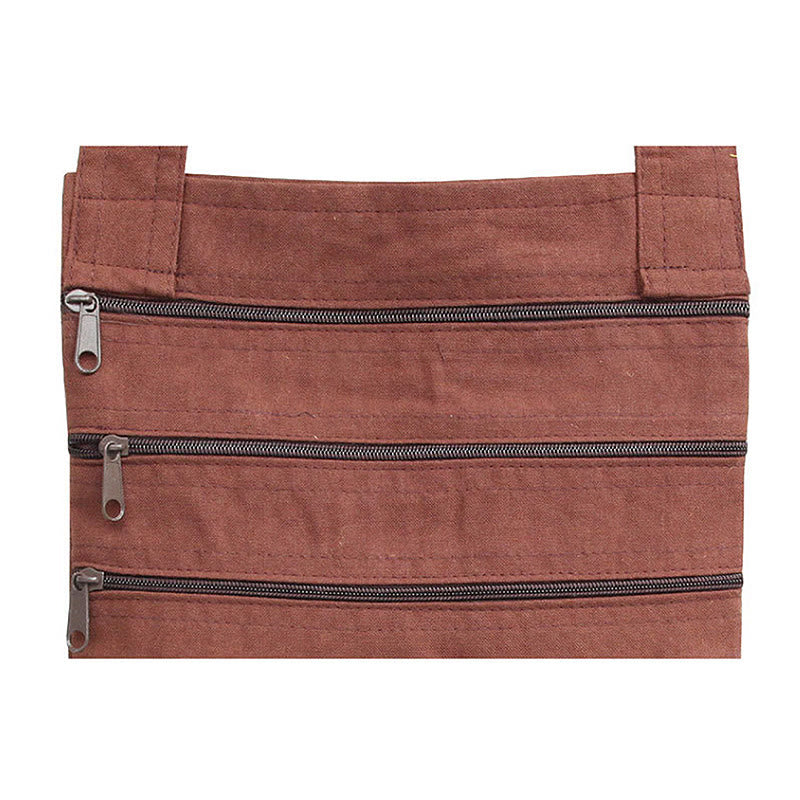 Buddha Stones Spiritual Mind Practice Lotus Embroidered Cotton Shoulder Bag Crossbody Bag