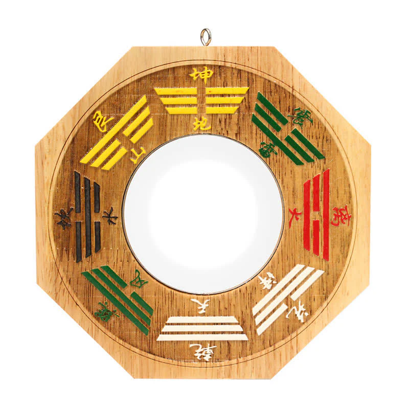 Buddha Stones Feng Shui Bagua Map Peach Wood Balance Energy Map Mirror