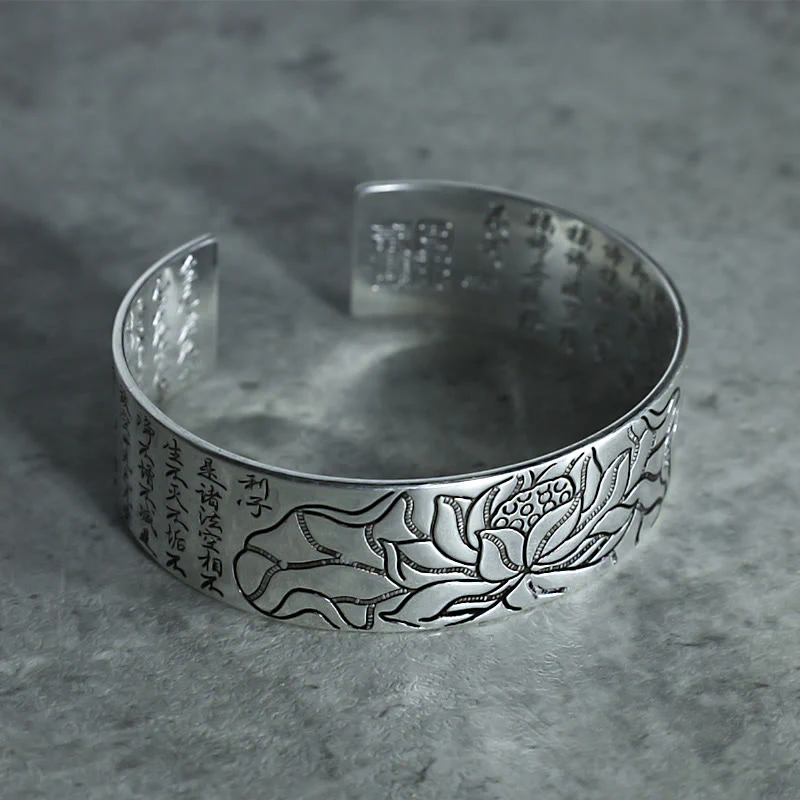 Buddha Stones Tibetan Lotus White Copper Luck Bracelet