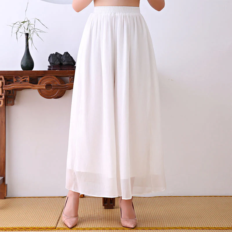 Buddha Stones  Chinese Frog-Button Design Long Sleeve Chiffon Midi Dress