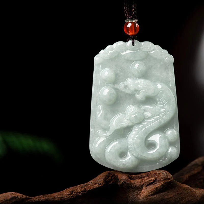 Buddha Stones Natural Jade 12 Chinese Zodiac Abundance Amulet Pendant Necklace