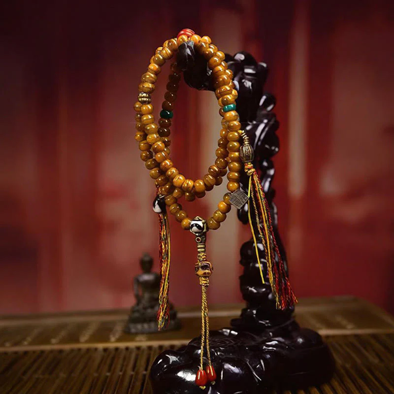 Buddha Stones Tibetan 108 Beads Bone Beads Dzi Bead Keep Away Evil Spirits Mala