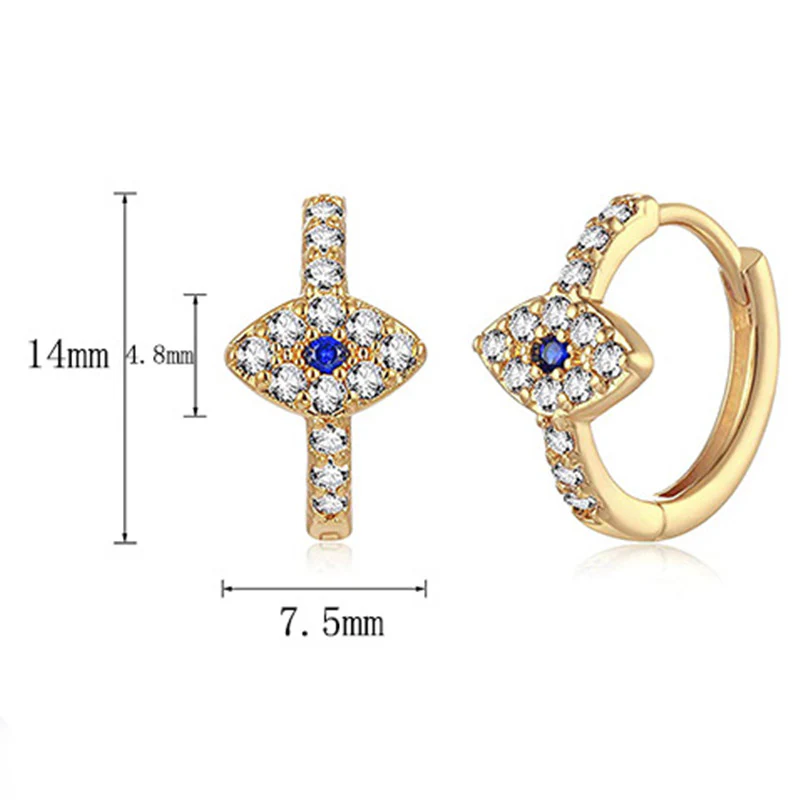 Buddha Stones 925 Sterling Silver Evil Eye Symbol Blessing Stud Earrings