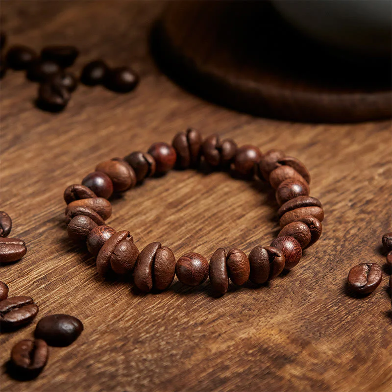 Buddha Stones Natural Coffee Beans Sandalwood Protection Bracelet