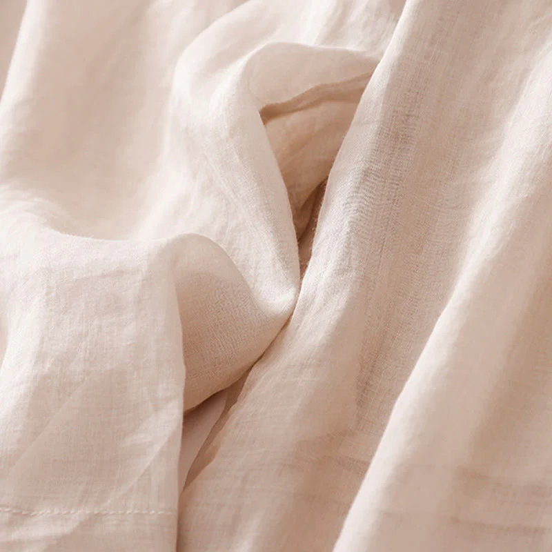 Buddha Stones Casual Flower Embroidery Women's Cotton Linen Elastic Waist  Wide Leg Pants With Pockets