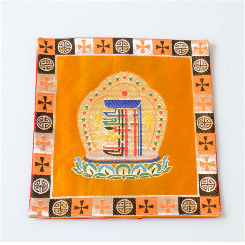 Buddha Stones Prayer Altar Mat Man-Bcu Kalachakra Healing Meditation Jacquard Mat
