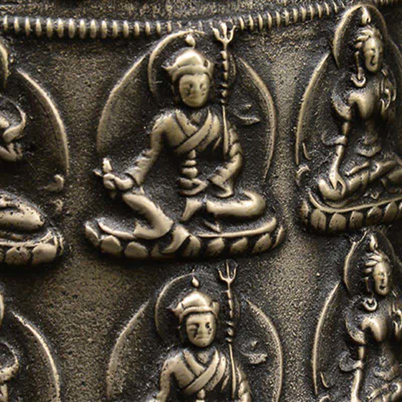 Buddha Stones Tibetan Engraved Buddha Dragon Wind Chime Bell Copper Luck Wall Hanging Decoration