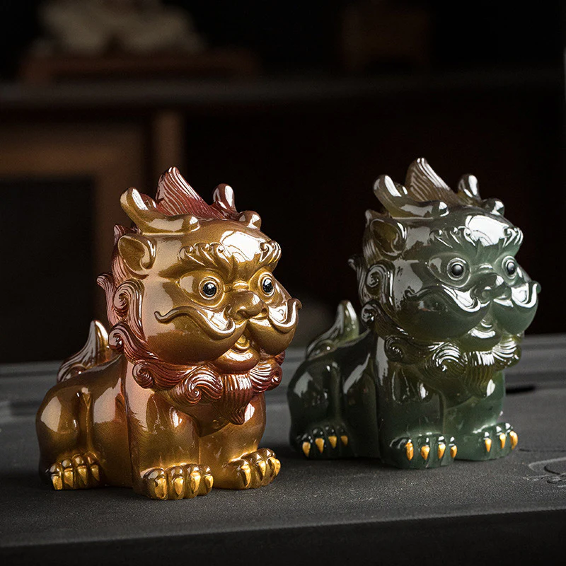 Buddha Stones Color Changing Small PiXiu Resin Tea Pet Wealth Home Figurine Decoration
