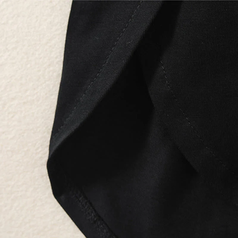 Buddha Stones Casual Pure Irregular Hem Cotton Linen Women's Long Sleeve T-shirt