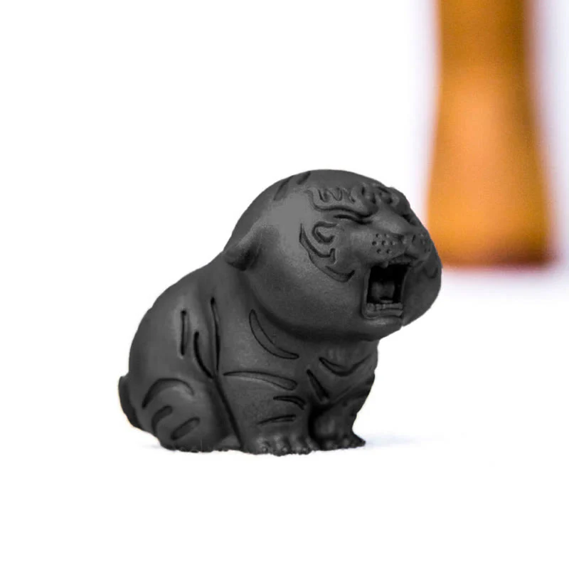 Buddha Stones Mini Cute Tiger Iron Powder Rust Cast Resin Statue Home Decoration