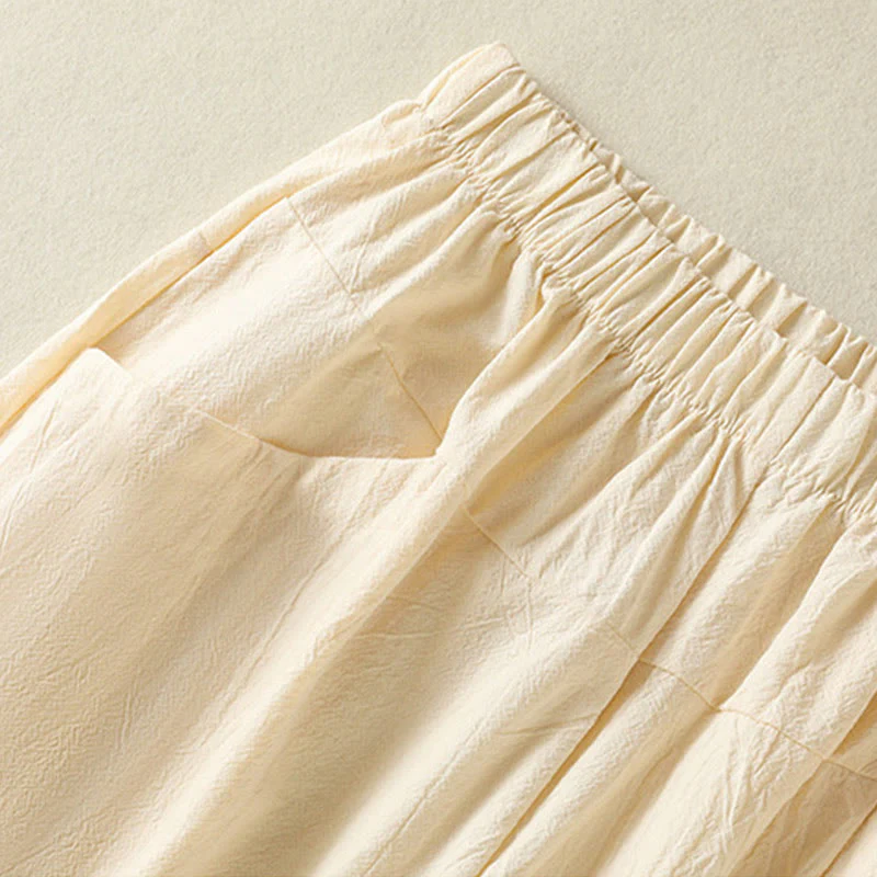 Buddha Stones 2pcs Plain Women's Short Sleeve Shirt Harem Pants Meditation Clothing Set