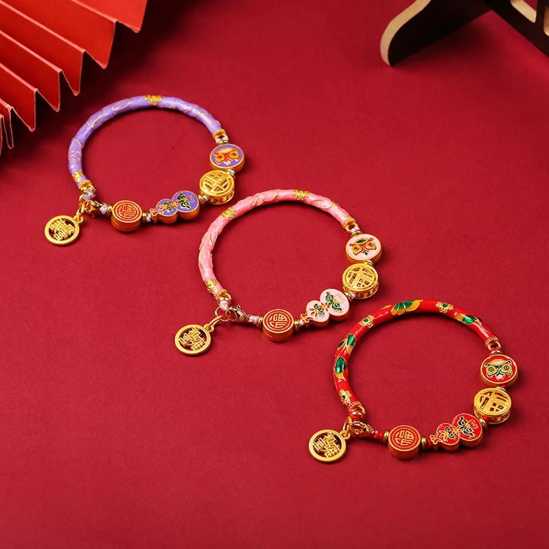 Buddha Stones Tibetan Gourd Fortune Happiness Lion Wealth Luck Bracelet