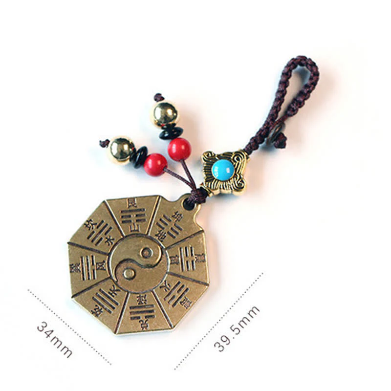 Buddha Stones Feng Shui Yin Yang Bagua Wenchang Pen Pagoda Prayer Wheel Keychain
