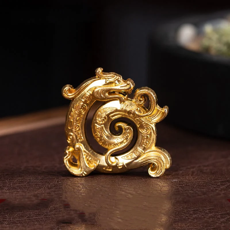 Buddha Stones Mini Auspicious Dragon Pattern Meditation Zinc Alloy Small Incense Stick Burner