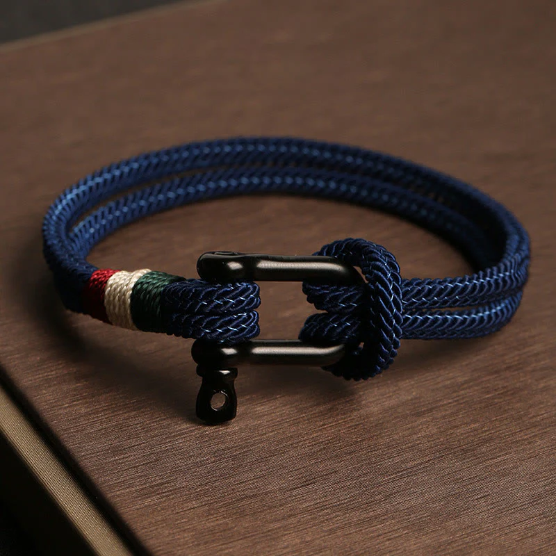 Buddha Stones Simple Design Luck Stainless Steel Buckle Bracelet