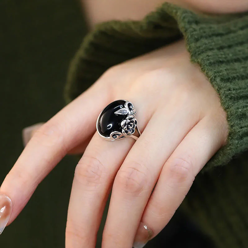 Buddha Stones Copper Rose Flower Adjustable Self Care Ring