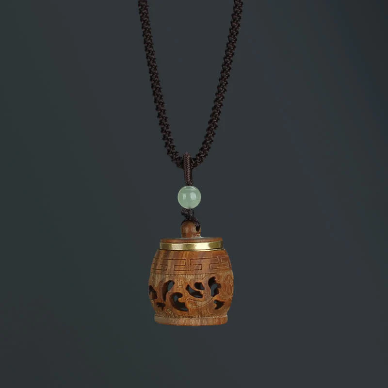 Buddha Stones Tibet Green Sandalwood Rosewood Om Mani Padme Hum Lotus Positive Soothing Necklace Pendant