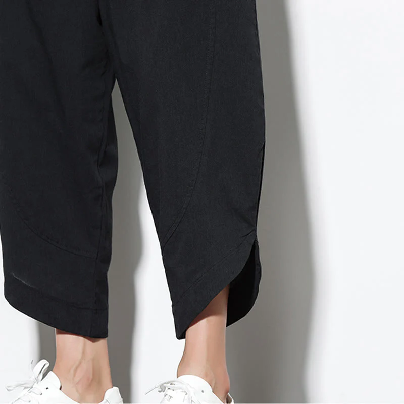 Buddha Stones Casual Summer Drawstring 7-8 Length Linen Men's Harem Pants With Pockets