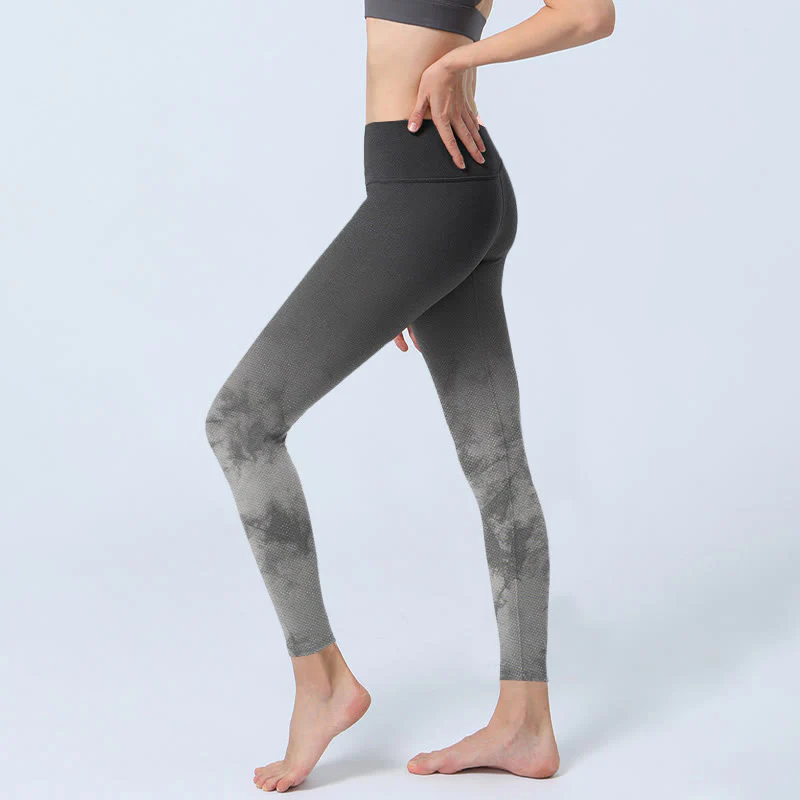 Buddha Stones Gradient Floral Print Exercise Leggings Women's Yoga Pants