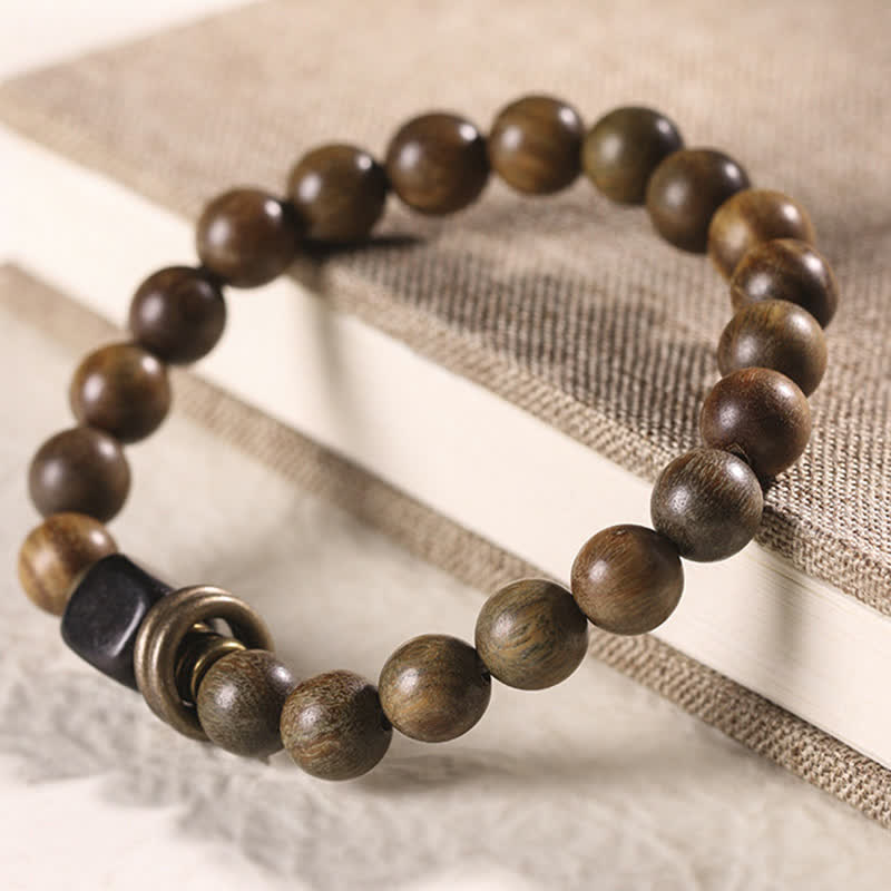 Buddha Stones Tibetan Green Sandalwood Crystal Soothing Peace Bracelet