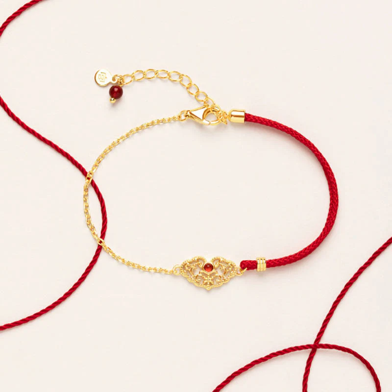 Buddha Stones Lock of Good Wishes Luck Strength Chain Bracelet