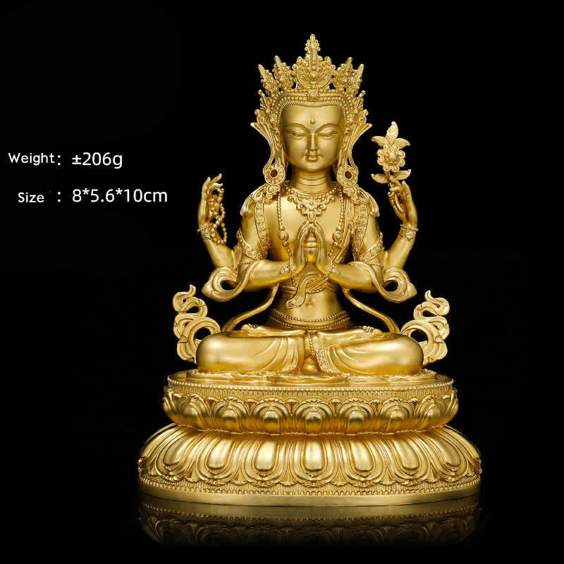 Buddha Stones Shakyamuni Amitabha Medicine Buddha Figurine Serenity Copper Statue Home Decoration