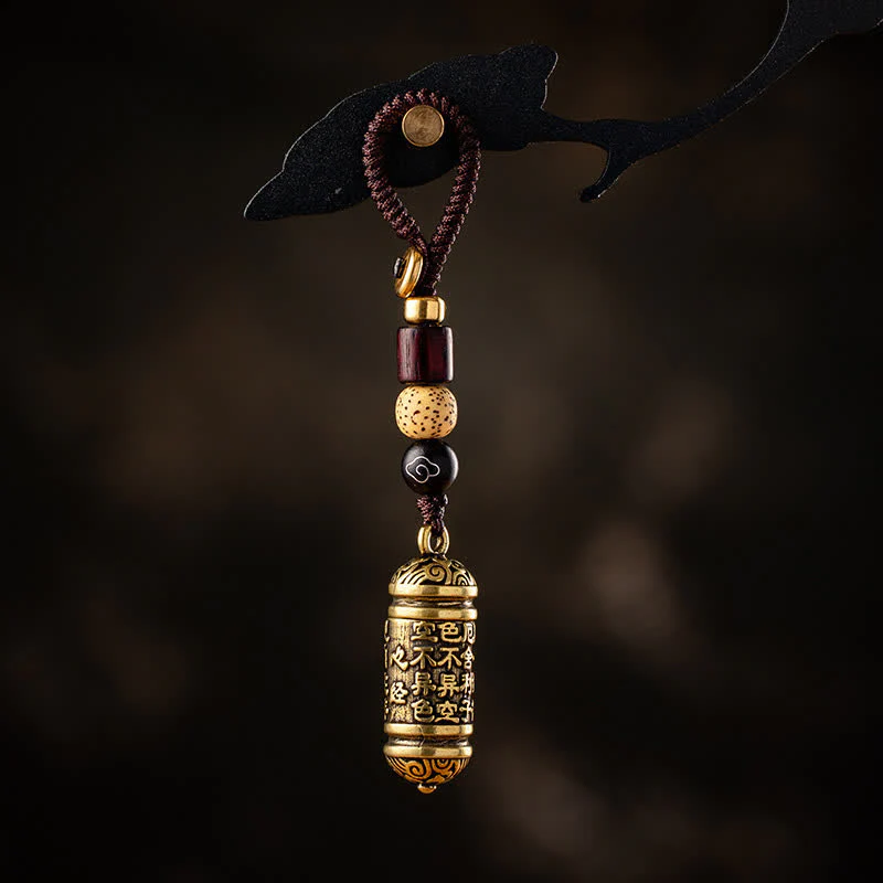 Buddha Stones Heart Sutra Copper Key Chain