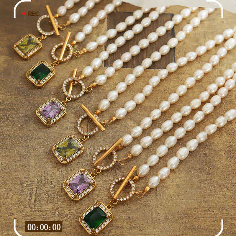 Buddha Stones Pearl Zircon Wealth Charm Necklace Pendant
