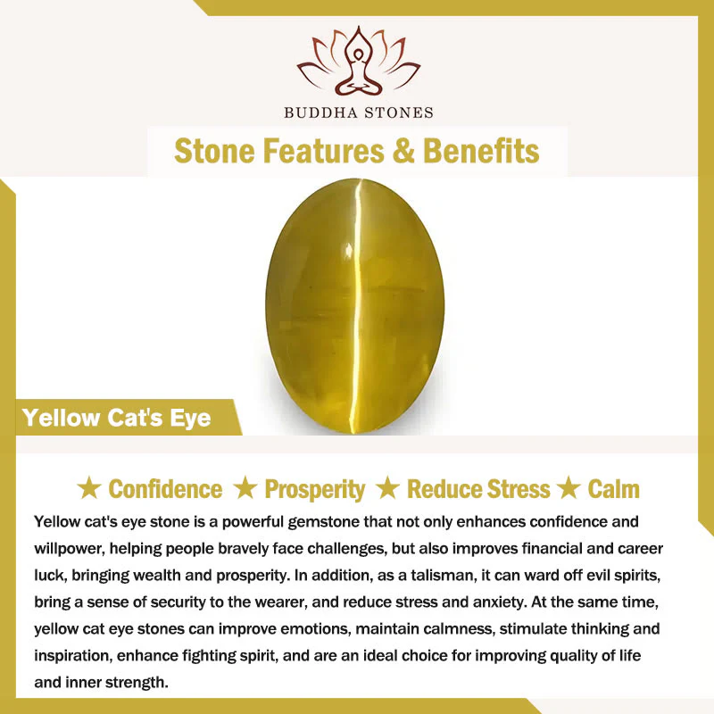 Buddha Stones Aquamarine Yellow Cat's Eye Stone Flower Peace Bracelet