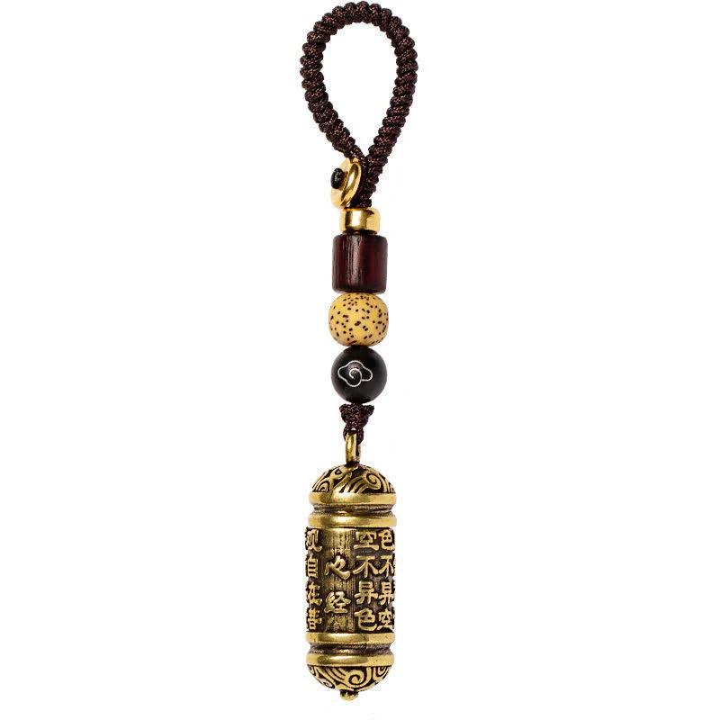 Buddha Stones Heart Sutra Copper Key Chain