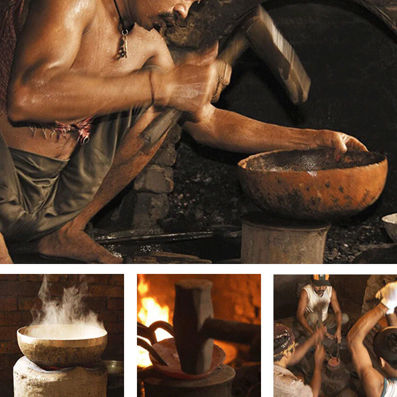 Buddha Stones Handmade Nepal Singing Bowl Simple Pattern for Healing and Meditation Sound Bowl Set