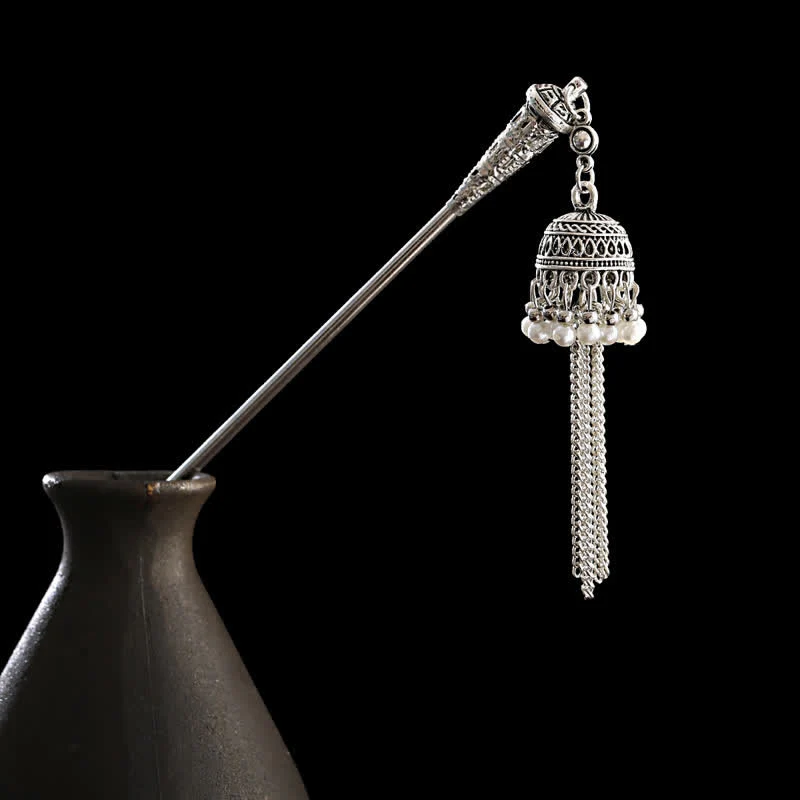 Buddha Stones Water Drop Lily of the Valley Flowers Tassels Confidence Hairpin