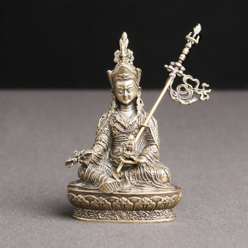 Buddha Stones Padmasambhava Buddha Figure Serenity Copper Statue Decoration Temple Ornament