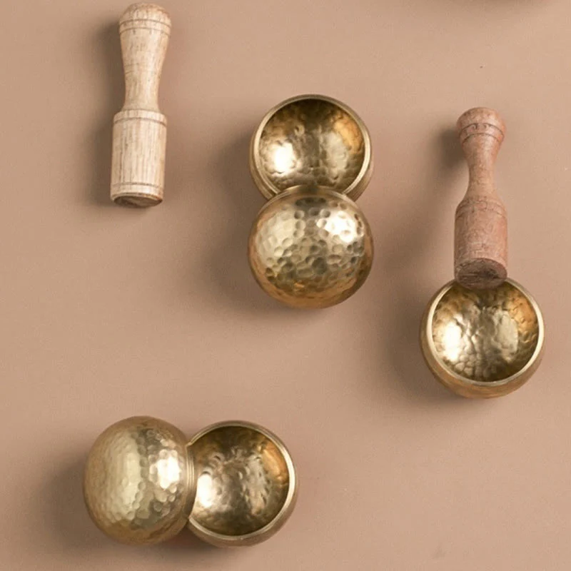 Buddha Stones Handmade Mini Small Singing Bowl for Healing and Meditation Sound Bowl Set 1.57*0.98 IN