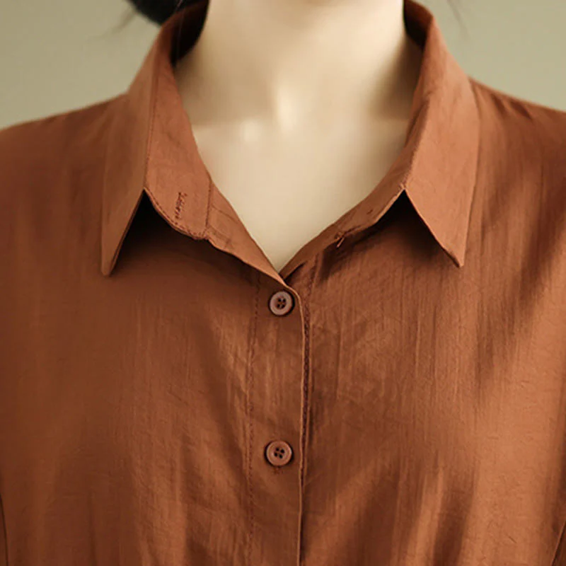 Buddha Stones 2pcs Casual Women's Stand Collar Shirt Loose Pants Meditation Clothing Set