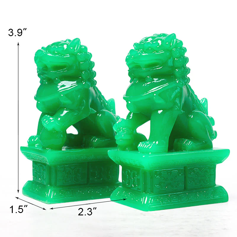 Buddha Stones Wealth Prosperity Pair of Fu Foo Dogs Guardian Lion Statues Home Decoration