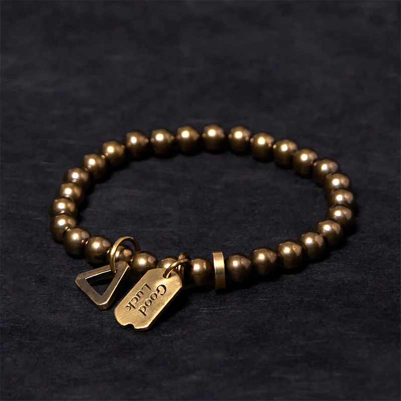 Buddha Stones Retro Pure Copper Brass Luck Bracelet