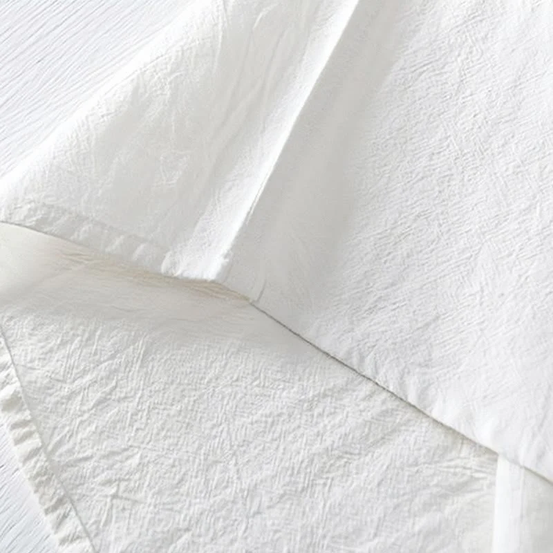 Buddha Stones Frog-button Mandarin Collar Embroidery Cotton Linen Short Sleeve Men's Shirt