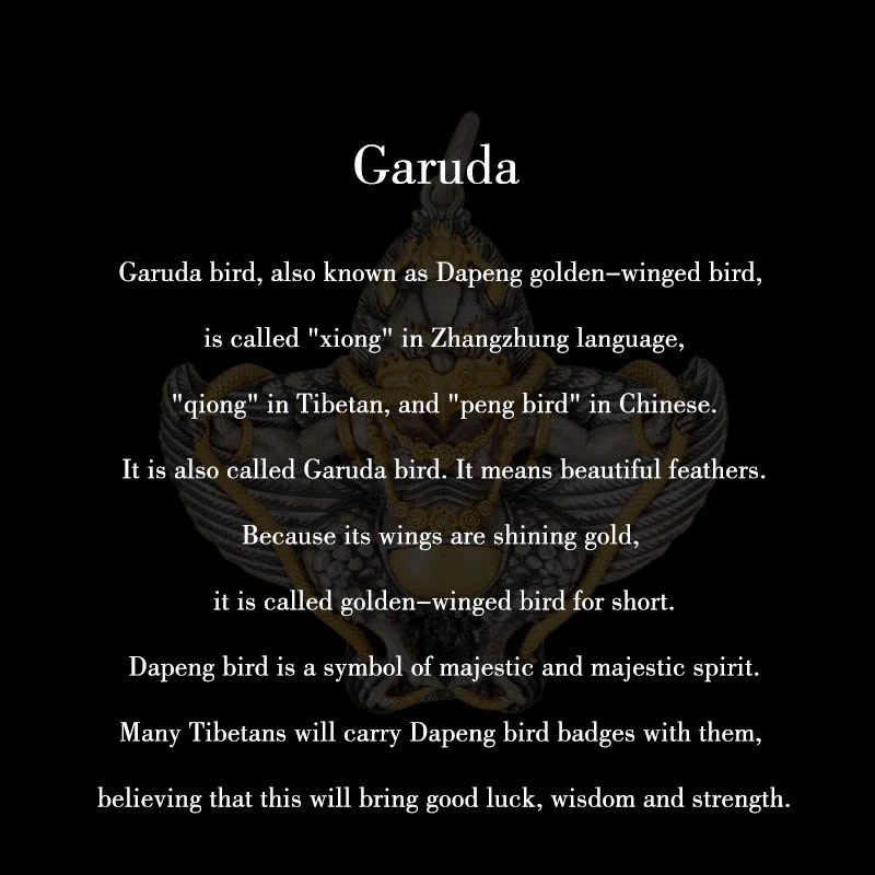 Buddha Stones 925 Sterling Silver Tibetan Garuda Bird Wisdom Necklace Pendant