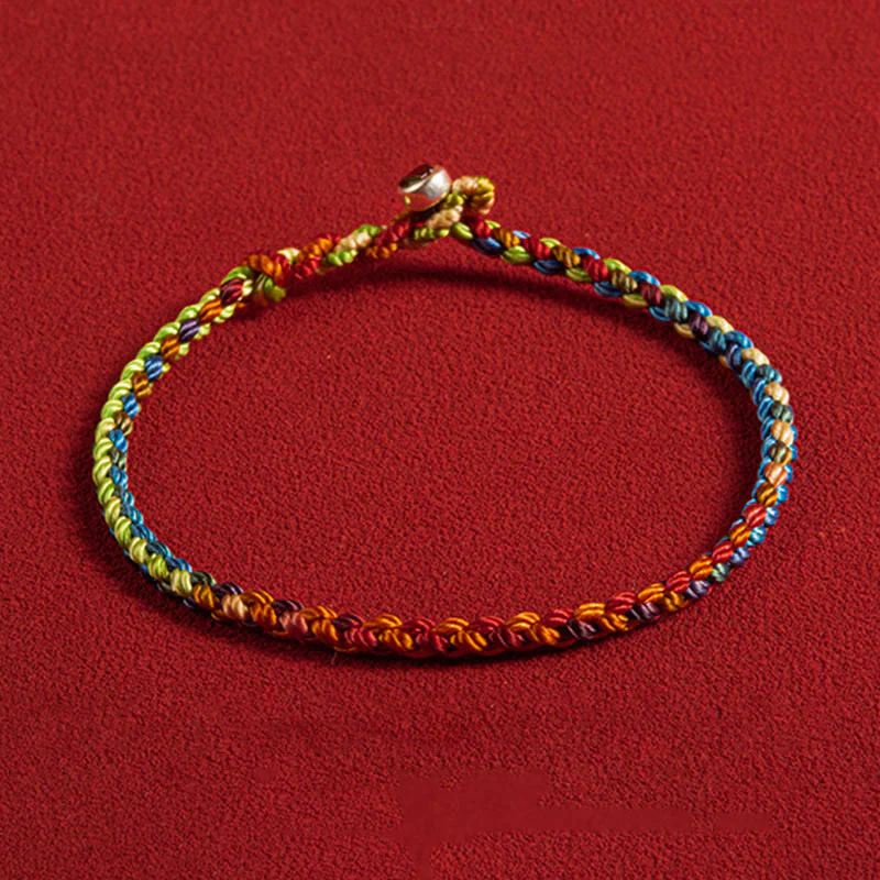 Buddha Stones May you be blessed with peace and safety in all four seasons Lucky Multicolored Bracelet
