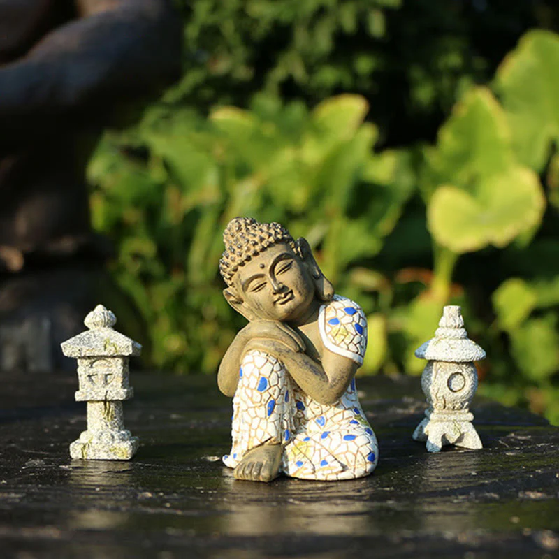 Buddha Stones Meditating Zen Buddha Serenity Resin Statue Figurine Home Decoration