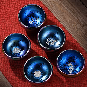 Buddha Stones Lotus Dragon Phoenix Koi Fish Peacock Chinese Jianzhan Inlaid Kiln Change Ceramic Teacup Kung Fu Tea Cup